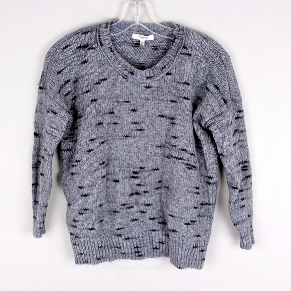 Madewell Sweaters - Madewell Gray Black Print Sweater - E24